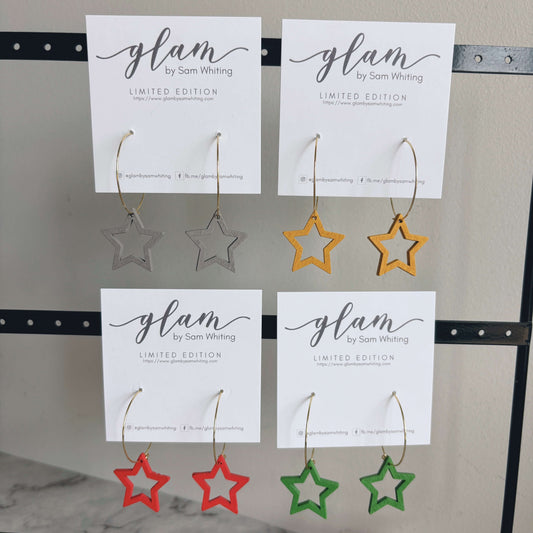 Christmas Star Hoops // Timber Earrings