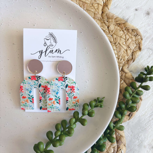 Floral Arch Studs // Acrylic Earrings