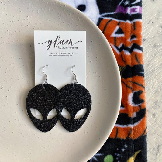 Aliens // Halloween Leather Earrings