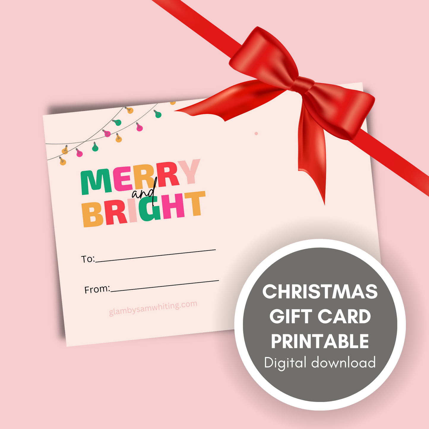 Christmas Earring Gift Card Printable // Digital Download