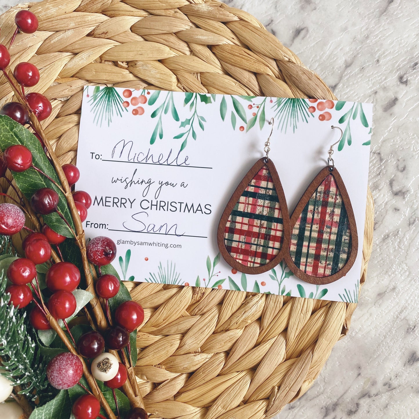 Christmas Earring Gift Card Printable // Digital Download