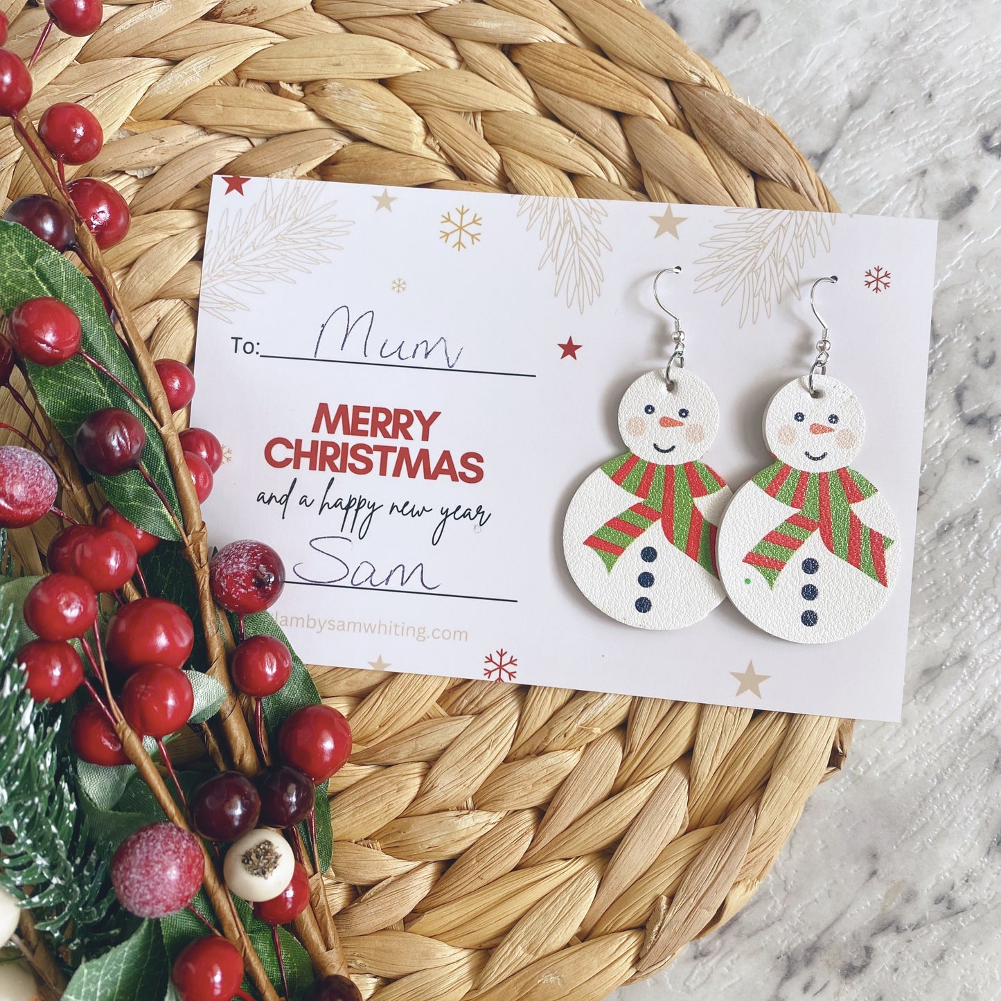 Christmas Earring Gift Card Printable // Digital Download